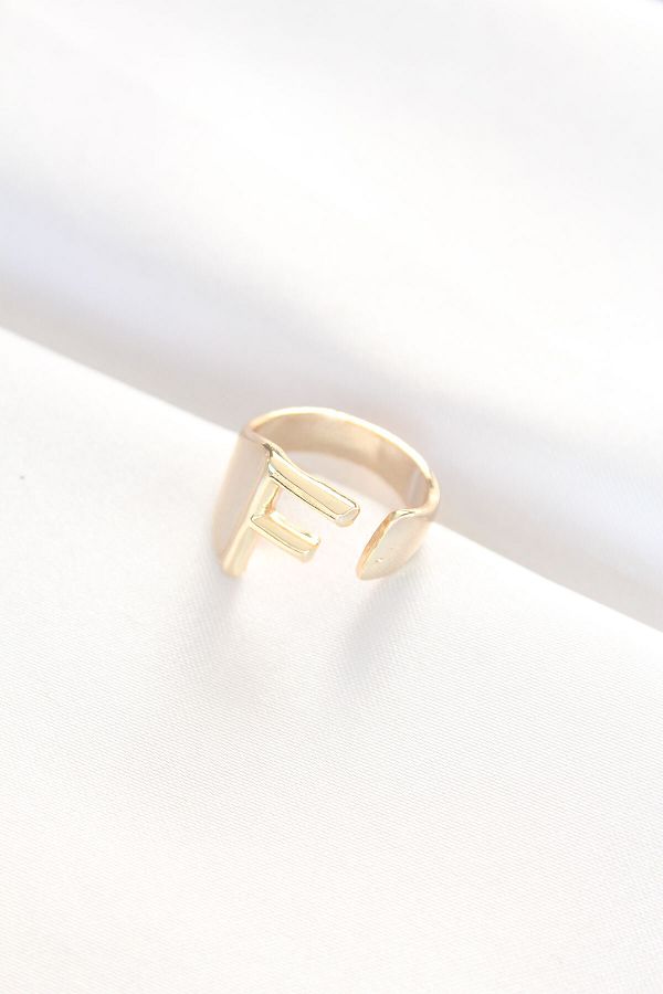 F letter gold ring online