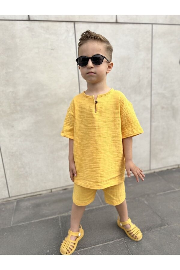 barin kids Çocuk Müslin Takım Yazlık Bohem