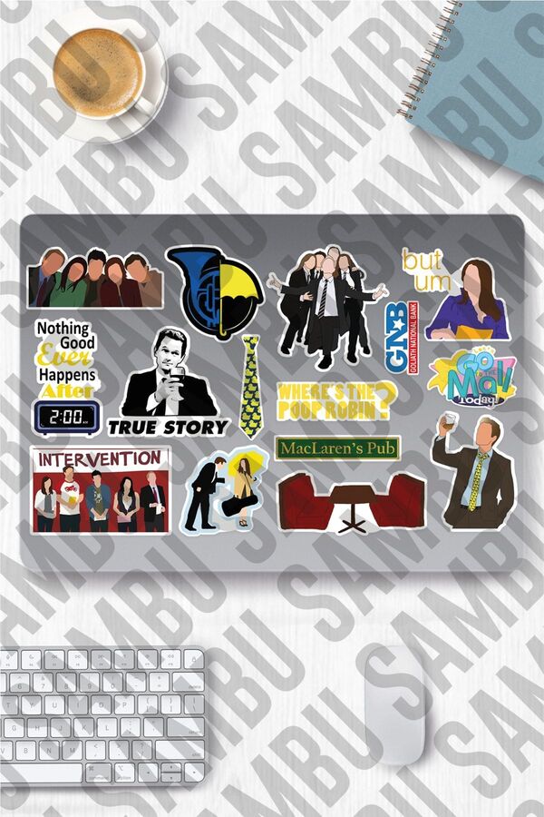 Sambu Design-Set de autocolante tematice Cum am întâlnit mama ta 2 - Telefon pentru notebook pentru laptop 1