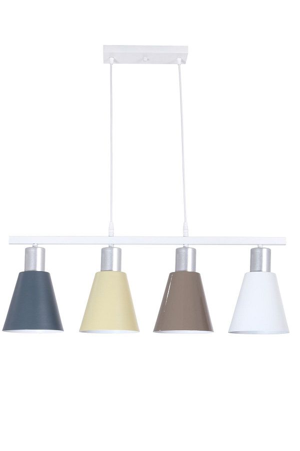 Fer Avize-Trendy Modern Design Cafe Kitchen Living Room Anthracite Cream Brown White Color Row 4-Piece Chandelier 1