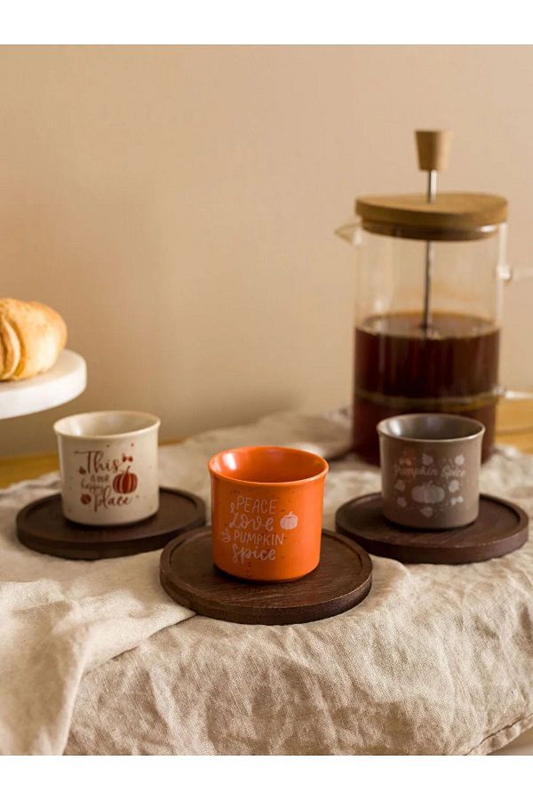 LC Waikiki-LCW HOME 90 Ml Coffee Cup Set - Printed Set for 3 People 1