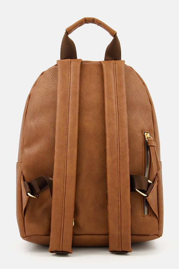 Halston Women Quilted Backpack 27L x 11W x 32H Cm Dark Brown Trendyol