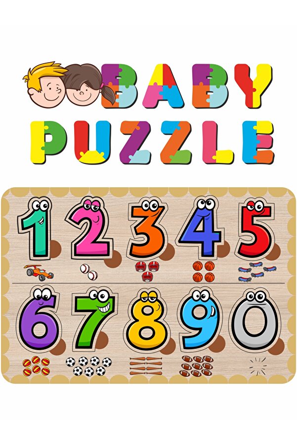 LİPYOS Sevimli Sayılar, Eğitici ve Öğretici Bultak Ahşap Puzzle