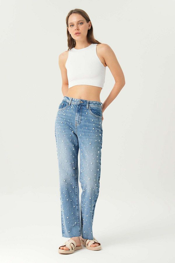 ァッション人気ブランドランキング Wide-StraightJeans Milano Light 23 blue パンツ