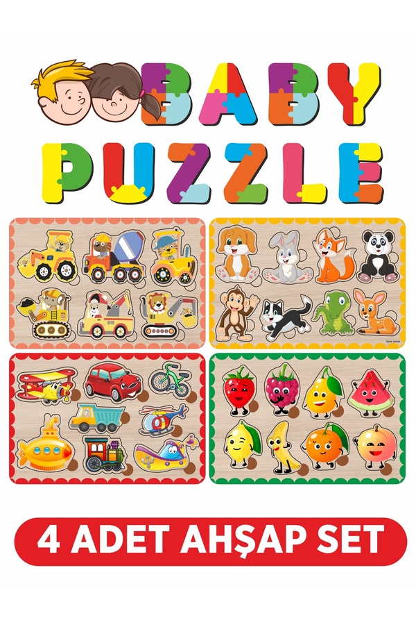 LİPYOS Sevimli Taşıtlar, Hayvanlar, Kepçe, Mikser, Meyveler Ahşap Bultak Set