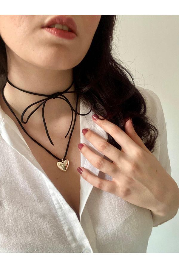 Black suede necklace clearance