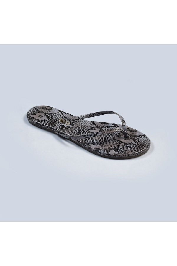 Tkees Women s Classic Gray Snakeskin Stylish Daily Flip Flops Trendyol