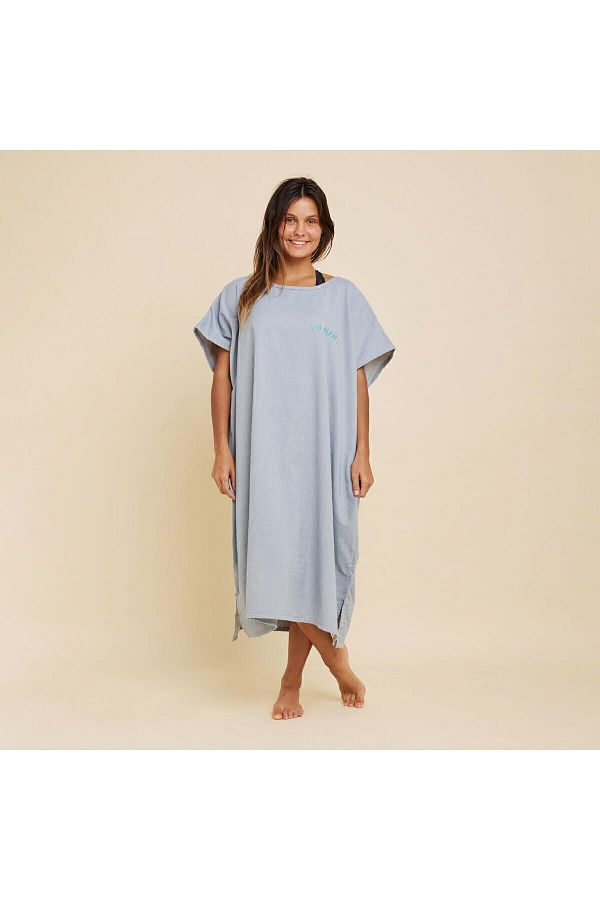 Decathlon Adult Gray Organic Cotton Poncho Beach Towel Trendyol