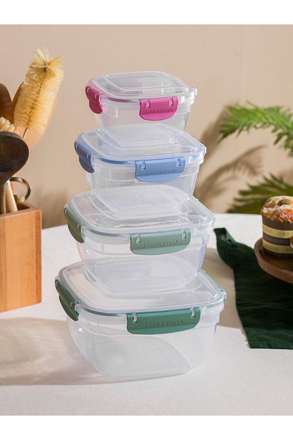 LC Waikiki-LCW HOME Storage Container with Lid Set of 4 1