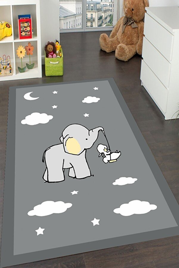 YTR HOME Makinede Yıkanabilir Kaymaz Taban Leke Tutmaz Eğitici Bebek Ve Çocuk Odası Halısı Oyun Matı