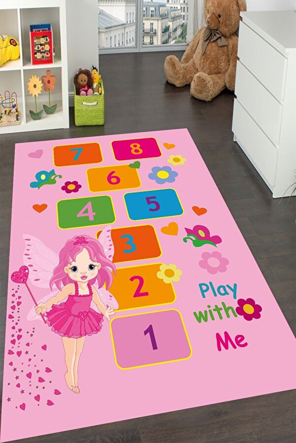 YTR HOME Makinede Yıkanabilir Kaymaz Taban Leke Tutmaz Eğitici Bebek Ve Çocuk Odası Halısı Oyun Matı