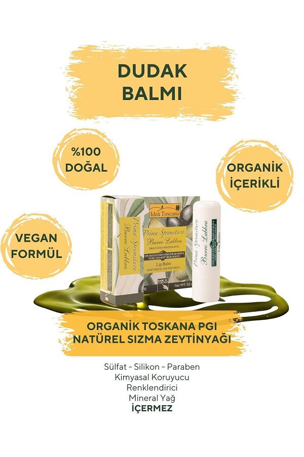 idea Toscana-100% Natural Organic Olive Oil - Intensive Moisturizing Repair for Chapped Lips 5.5ml 1