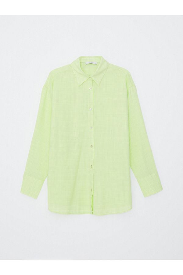 LC Waikiki-LCW Oversize női ing - tömör hosszú ujjú 1