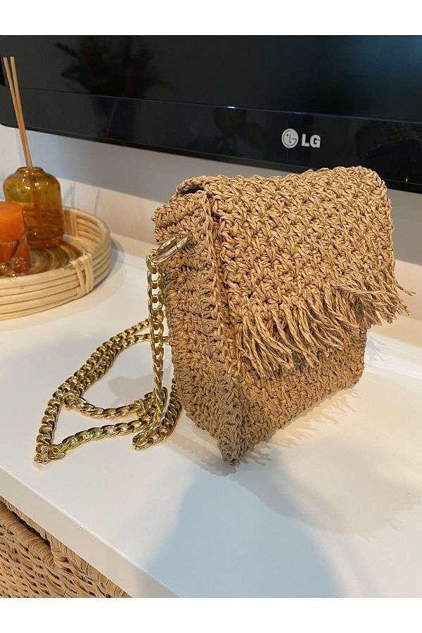 Fazeka Straw Bag Beach Bag Paper Rope Bag Crossbody Bag Trendyol