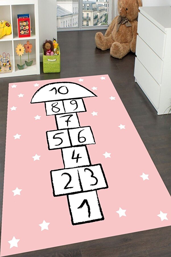 YTR HOME Makinede Yıkanabilir Kaymaz Taban Leke Tutmaz Eğitici Bebek Ve Çocuk Odası Halısı Oyun Matı
