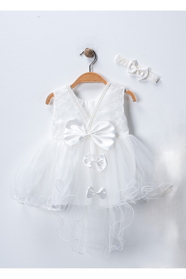 Petite Ponpon Baby Yenidoğan Bebek Mevlüt Elbisesi Prenses Mevlit Elbise Dantelli Gelinlik Abiye Bebek Hediyelik 0-6 Ay