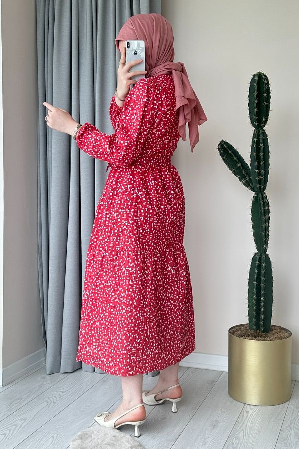 Red daisy print dress store