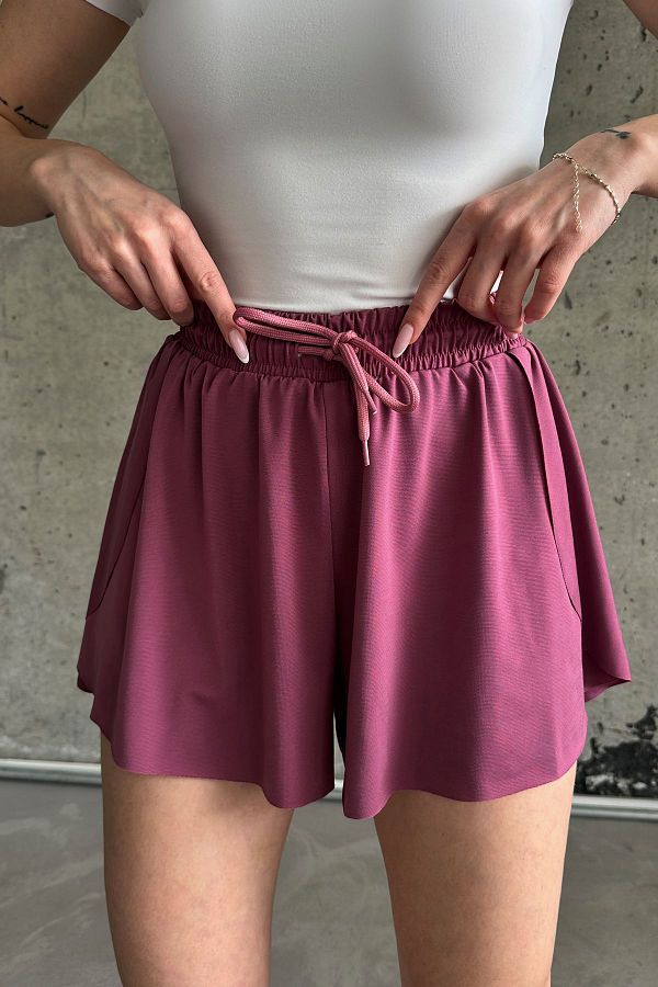 la & vetta-Pantaloni scurți sport Dusty Rose Loose Fit 1
