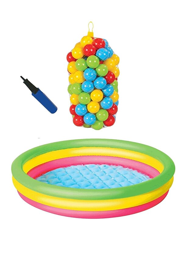 Fırsat Oyuncak Havuz Tabanı Şişmeli 102x25 Cm 100 Top Pompa