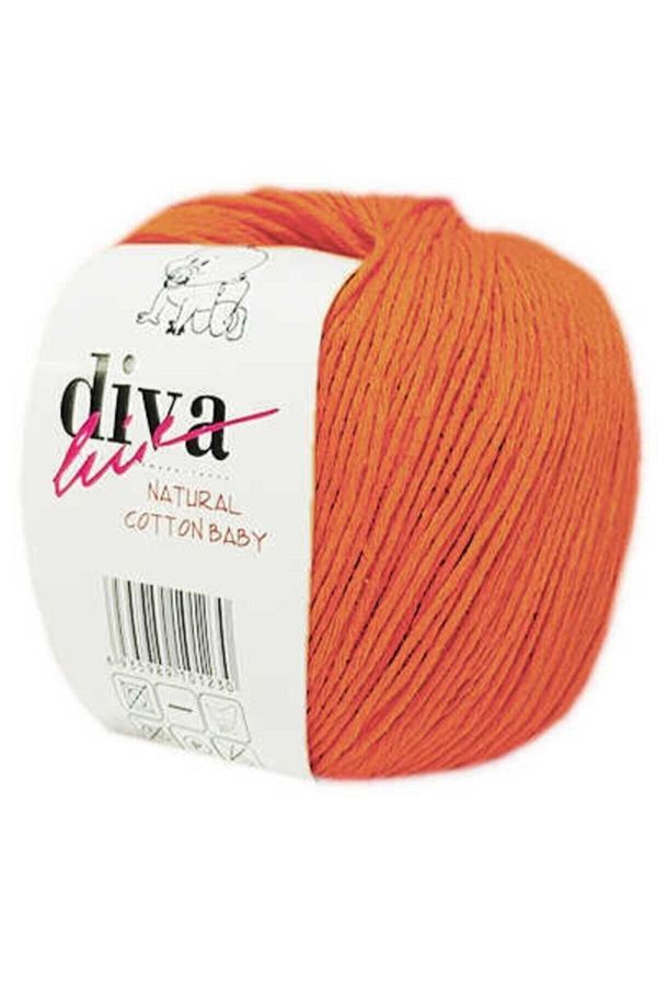 Diva İplik-خيط أميجورومي الفاخر - برتقالي 50 جرام من خيط القطن الناعم المحبوك للأطفال 1