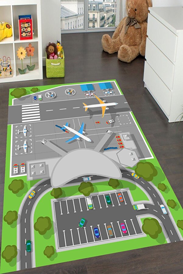 YTR HOME Makinede Yıkanabilir Kaymaz Taban Leke Tutmaz Eğitici Bebek Ve Çocuk Odası Halısı Oyun Matı