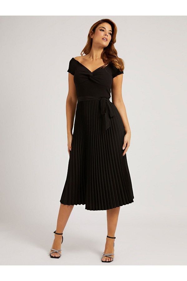 Guess Es Off Shoulder Black Women s Dress Trendyol