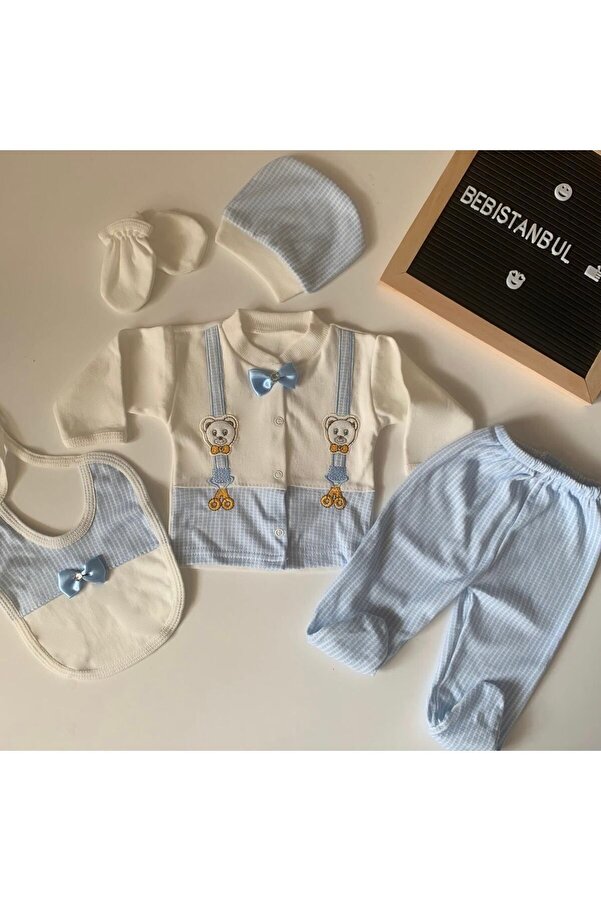 NECİXX Yenidoğan 5’li Papyonlu Set