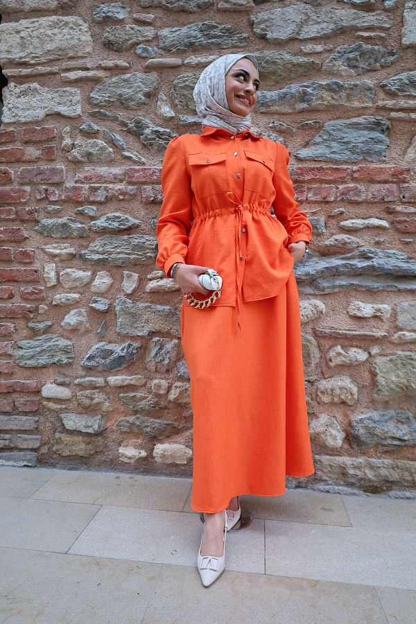 Orange skirt hijab outlet
