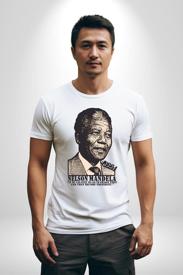 Angemiel Nelson Mandela Women Men Unisex White Organic Printed T Shirt Combed Cotton High Quality Trendyol