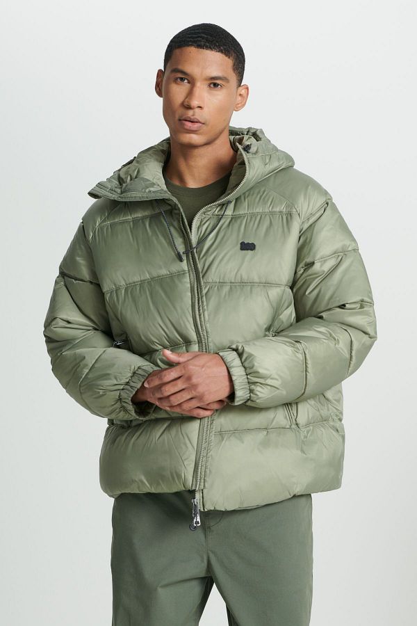 Lee Regular Fit Regular Cut Hooded Men s Light Green Puffer Jacket Trendyol