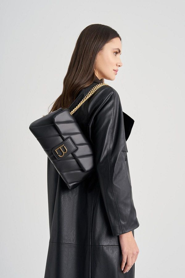 Lucky Bees-Gemusterte Damen Hand- und Schultertasche mit Kettenriemen 1