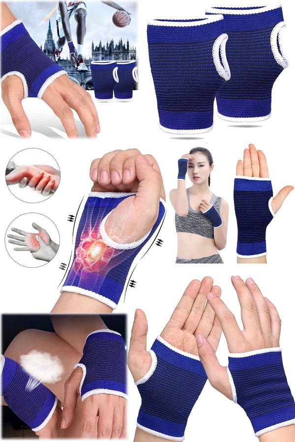 Utelips Compression Wrist Support Pincer Sports Wrist Brace 1 Pair Palm Tennis Volleyball Weightlifting Hand Support Blue Trendyol
