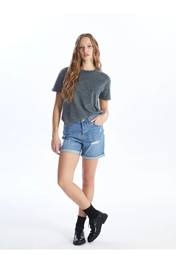 LC Waikiki LCW Jeans Boyfriend Fit Ripped Detailed Women s Jean Shorts Trendyol