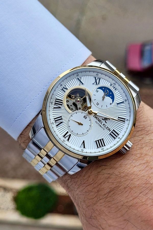 Daniel Klein Automatic Skeleton Yellow Metallic Color Indicators Active 2 Years Warranty Men s Wristwatch Trendyol