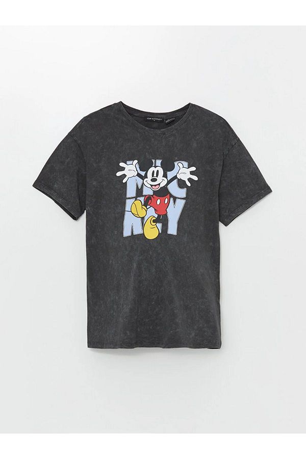 LC Waikiki-Mickey-Mouse-bedrucktes Umstands-T-Shirt mit Rundhalsausschnitt – kurze Ärmel 1