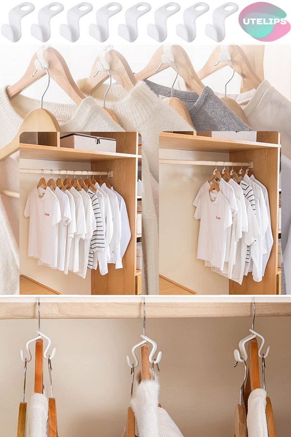 Utelips Clothes Hanger Hanger for Connection Hooks Hanger Wardrobe Closet Organizer Mini Storage Hook Apparatus Trendyol