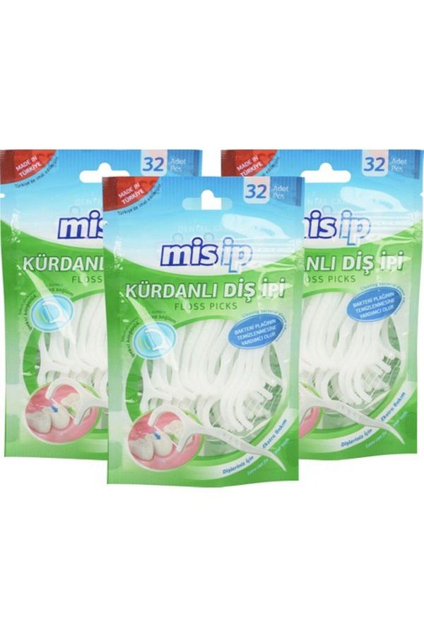 Mis-Misip Floss Picks Toothpick Dental Floss 3 Pieces CBKSHOP 1