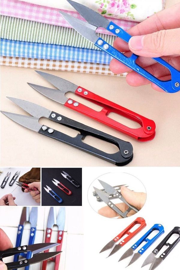 Utelips-Clothes Textile Fishing Scissors Sharp Practical Scissors Steel Cross Scissors Mini Craft Scissors Finger Scissors 1