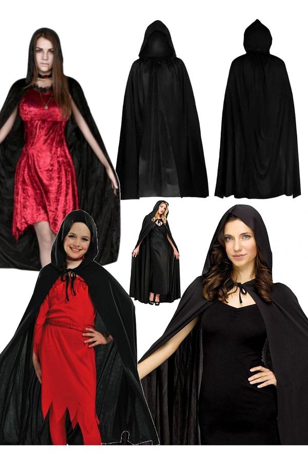 Womens black hooded cloak cheap