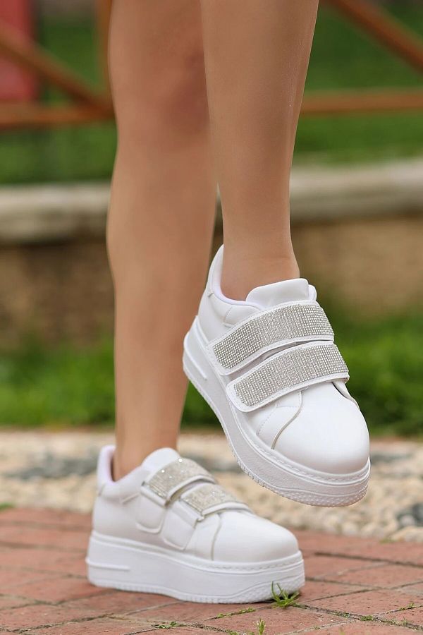 White wedge heel sneakers cheap