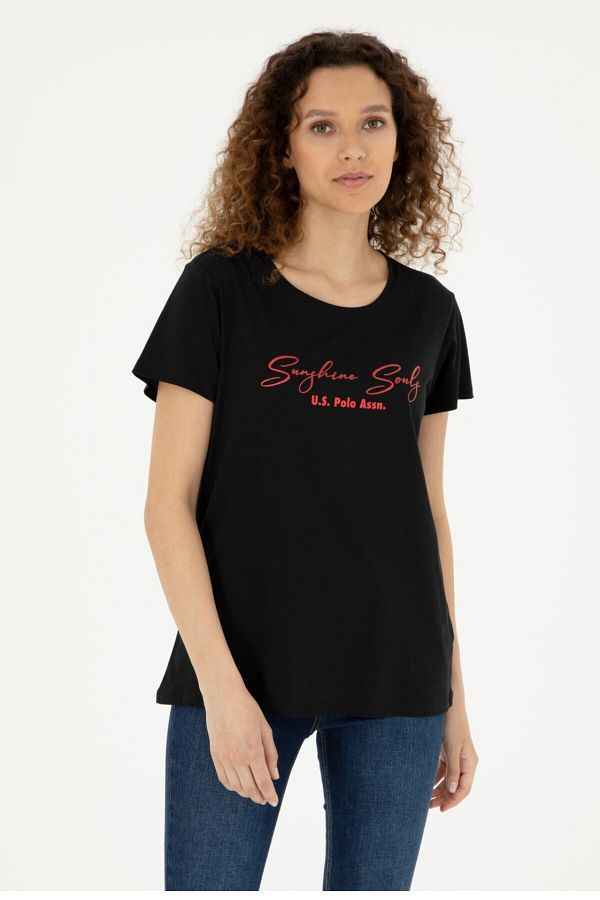 U.S. Polo Assn. Women s Black T Shirt Trendyol