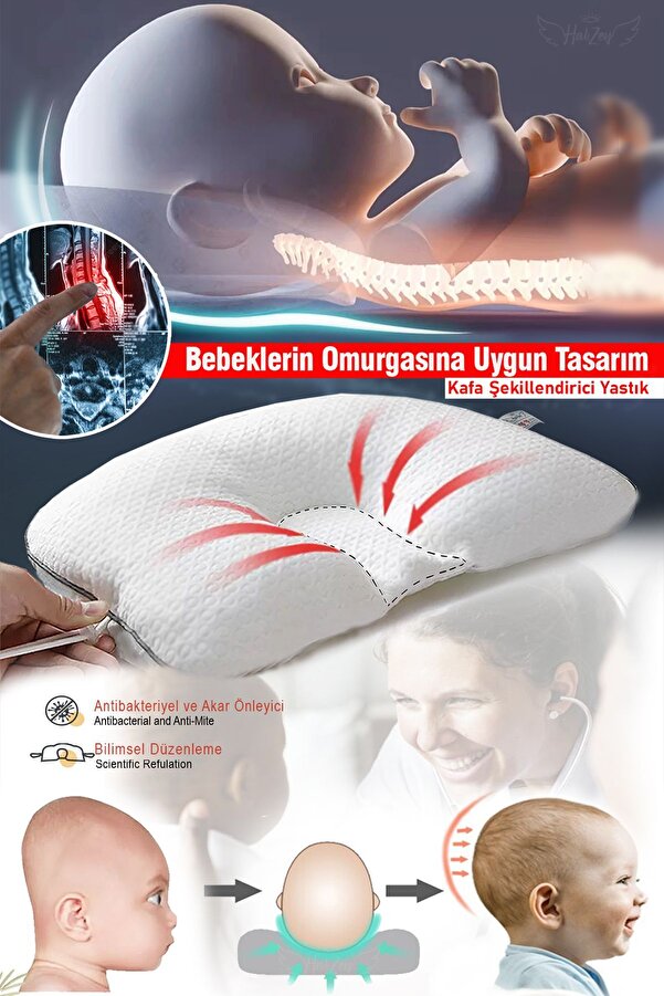 Babion Ayarlanabilir Düz Kafa Yastığı %100 Pamuklu Anti Bakteriyel Kumaş Nefes Alabilir Terletmez