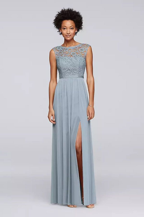 Oleg Cassini Long Lace Embroidered Light Blue Evening Dress F19328 Trendyol