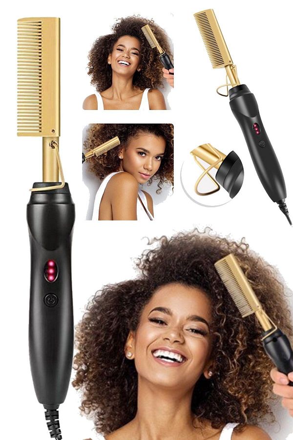 Utelips Black Comb Hair Straightener Straight Iron Electric Hot Heating Comb Hair Curler Straight Styling Trendyol