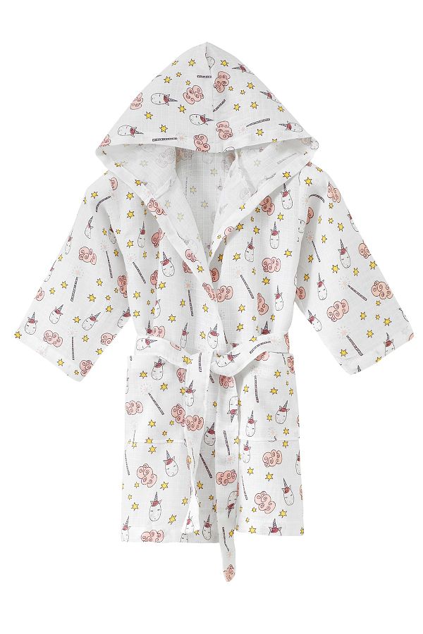 Lunanino-Muslin 100% Cotton Baby Bathrobe 5-7 Years Unicorn 1