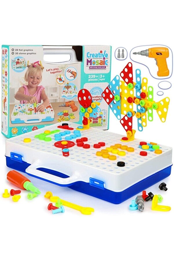 Birlik Oyuncak Matkaplı 3d Yaratıcı Tamir Seti Puzzle Eğitici