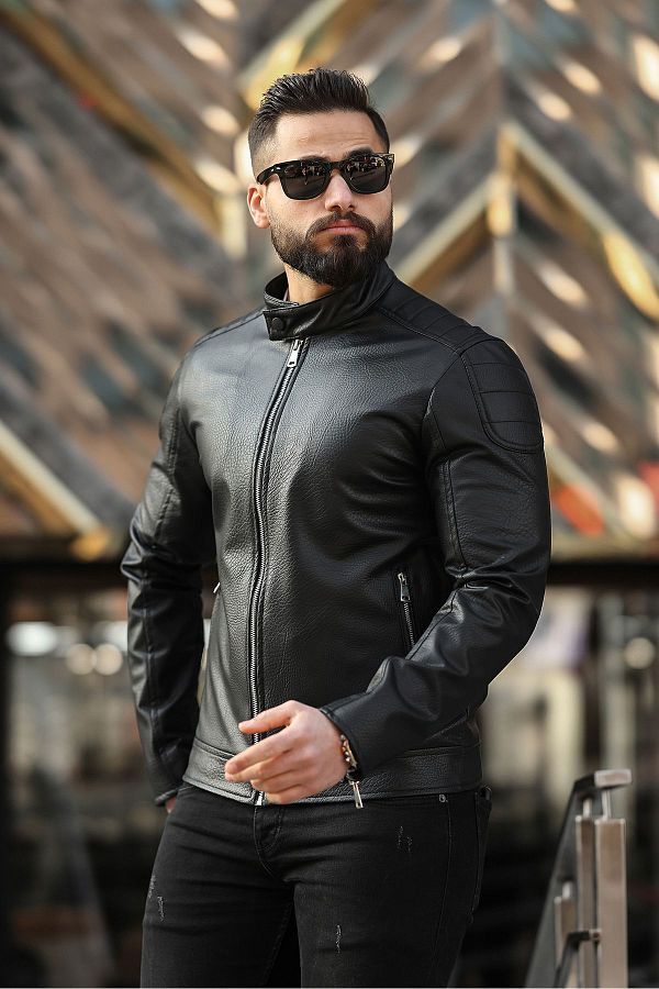 BOYS MANS Men s Black Leather Jacket Trendyol