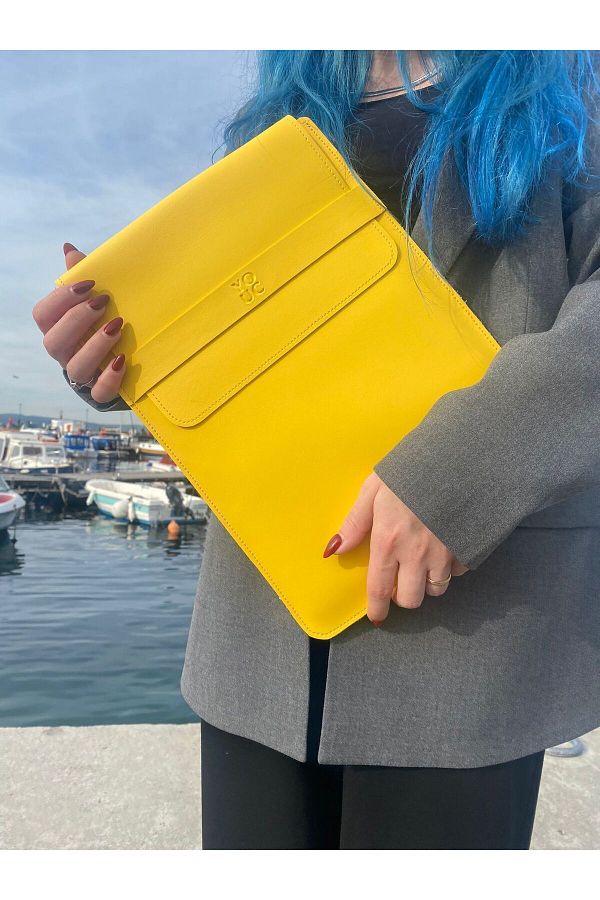 YOUC Design-حافظة كمبيوتر محمول مقاومة للماء لجهاز MacBook Pro وAir وغيرها مقاس 13 بوصة 14 بوصة 15 بوصة حقيبة جلدية صناعية نباتية 1
