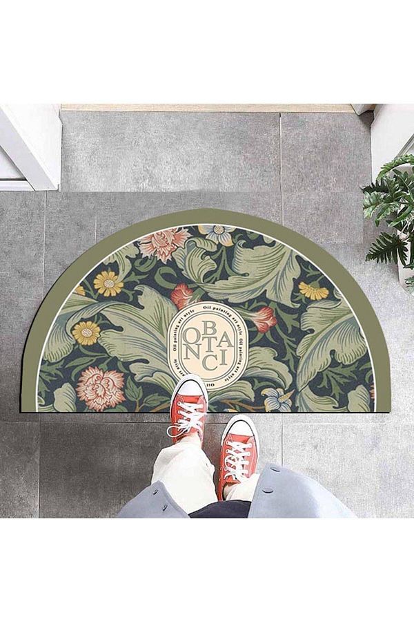 3D ELSE HALI-Patterned Decorative Modern Inside and Outside Half Moon Door Mat 1