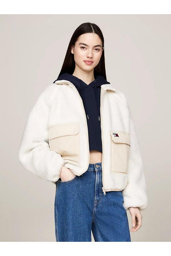 Tommy Hilfiger Tjw Crp Teddy Mix Clear Black Jacket Trendyol